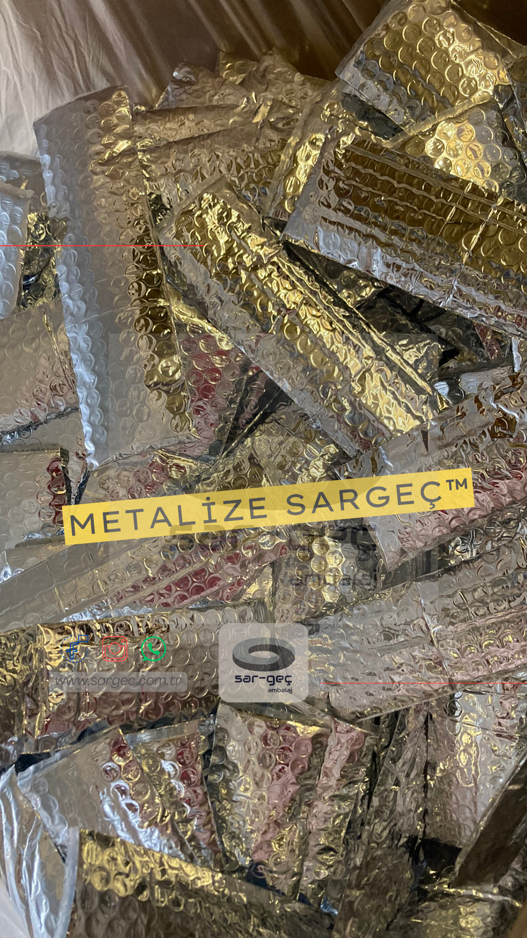 10 x 65cm - Metalize Sargeç™ Poşet/Torba